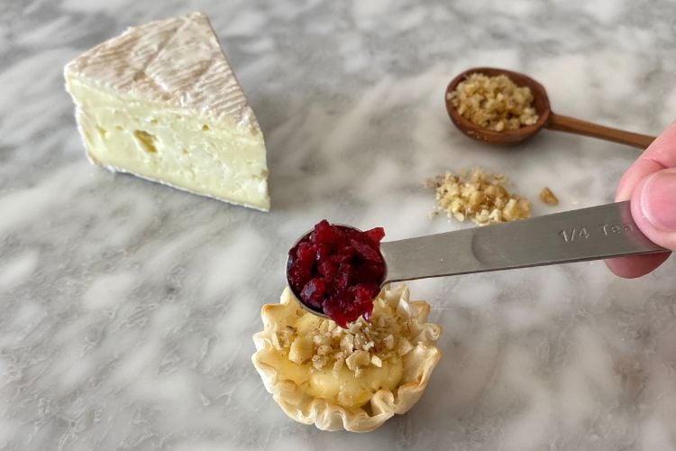 Add cranberries to phyllo shell