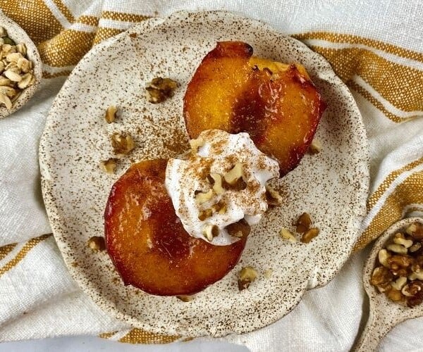 Air Fryer Peaches With Cinnamon