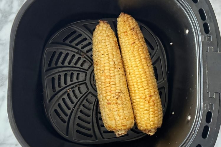Air fried corn on the cob