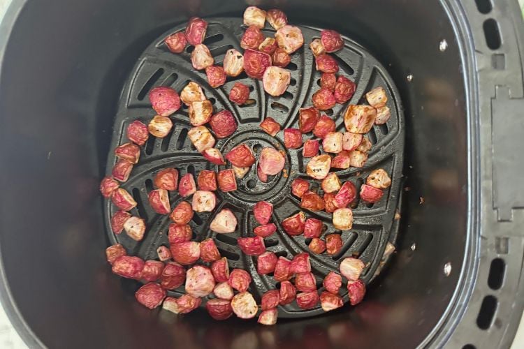 Air fried radishes