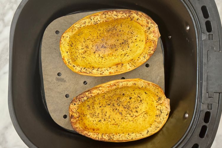 Air fried spaghetti squash