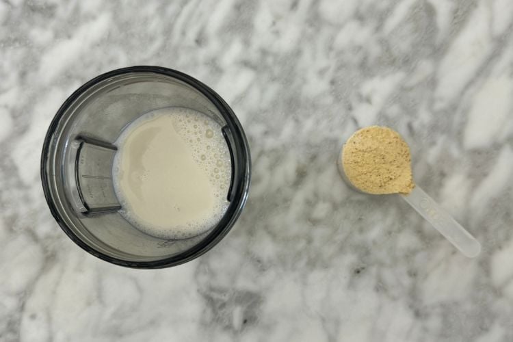 Almond milk and protein powder