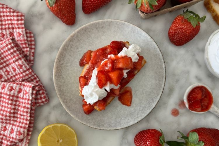 Assembled strawberry shortcake