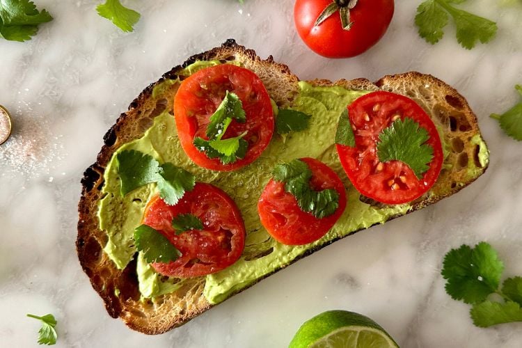 Avocado toast made with protein guacamole