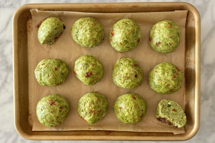 Baked turkey pesto meatballs