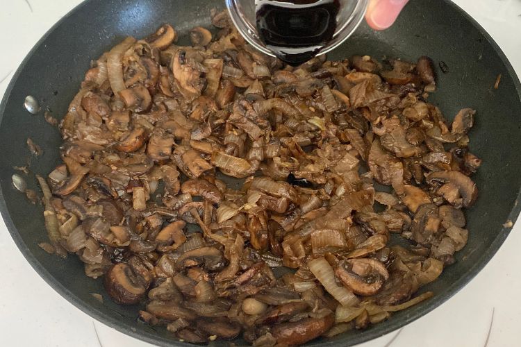 Balsamic glaze in pan