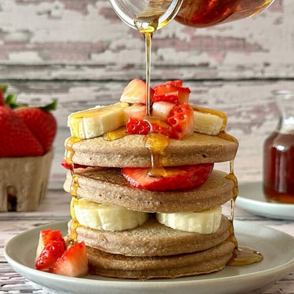 Banana Strawberry Pancakes