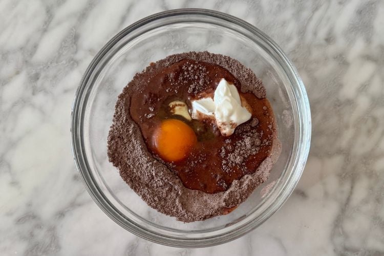 Batter for chocolate protein mug cake