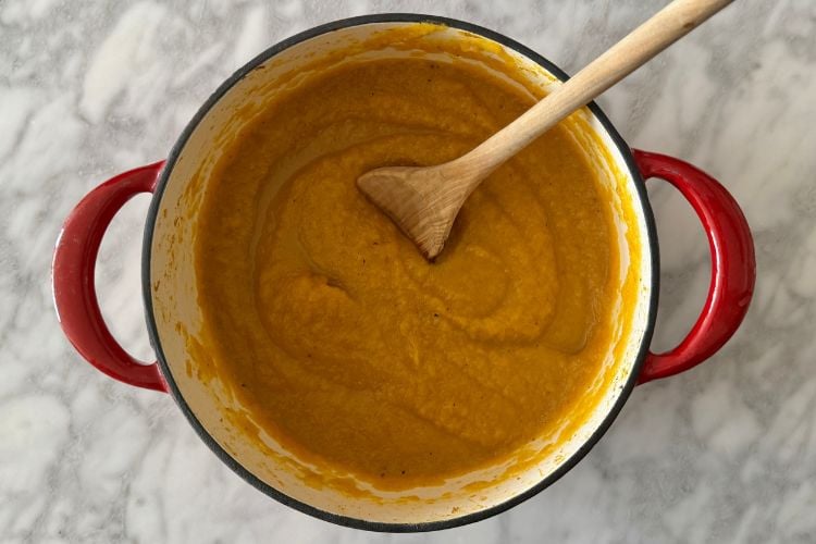 Blended butternut squash soup