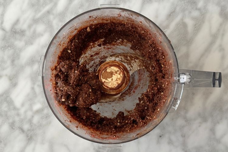 Blended chocolate strawberry balls