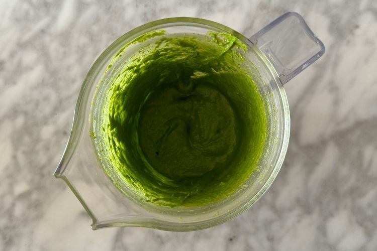 Blended homemade pesto