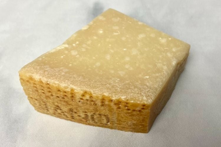 Block of parmesan cheese