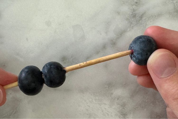 Blueberries on a skewer