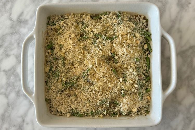 Breadcrumb topping on green bean casserole