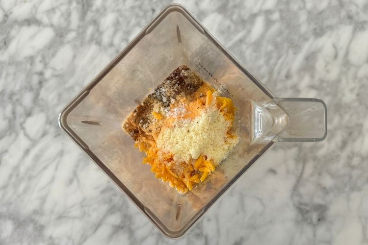 Butternut squash mac and cheese sauce in blender