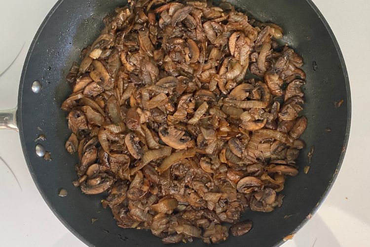 Caramelized onions in a pan