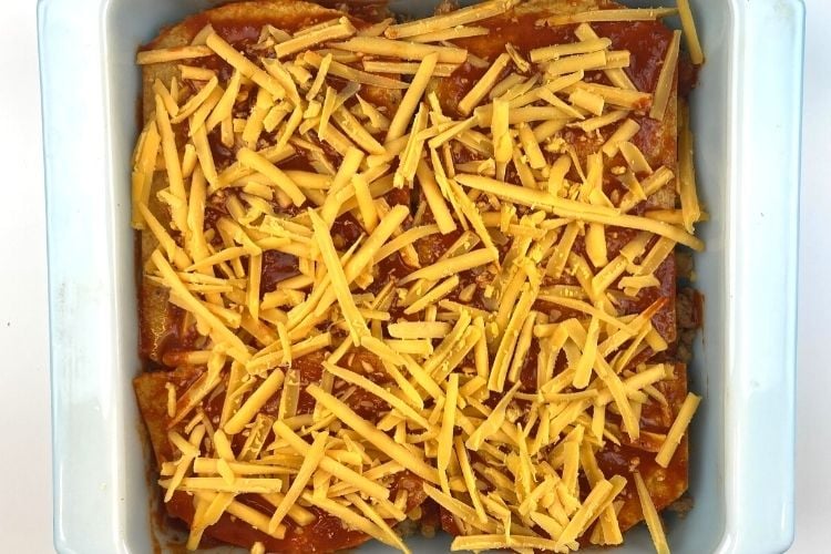 Cheese on the enchiladas