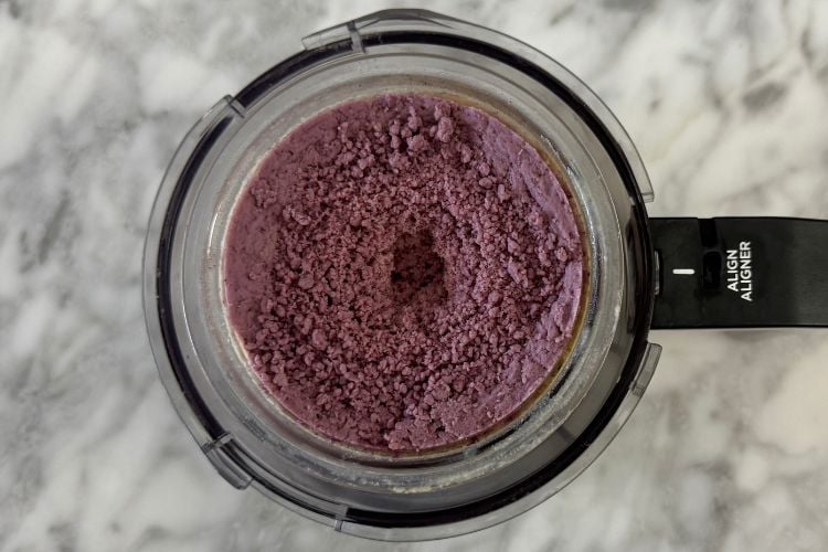 Cherry ice cream in container