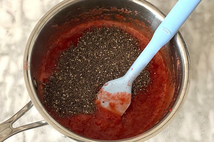 Chia Jam With Frozen Strawberries
