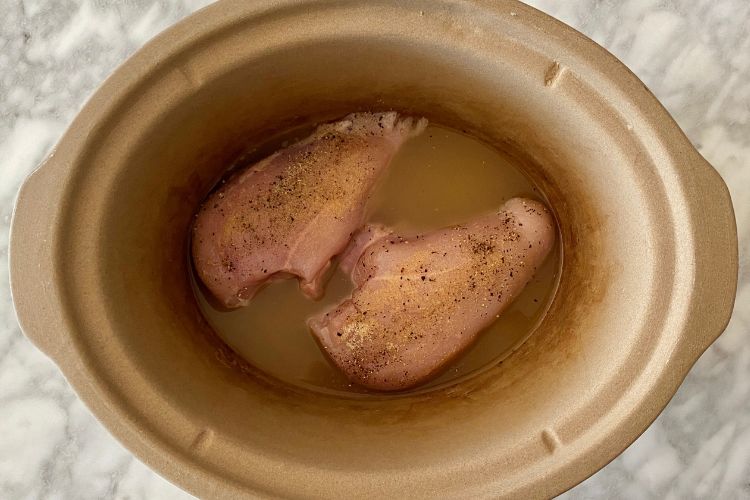 Chicken broth in slow cooker