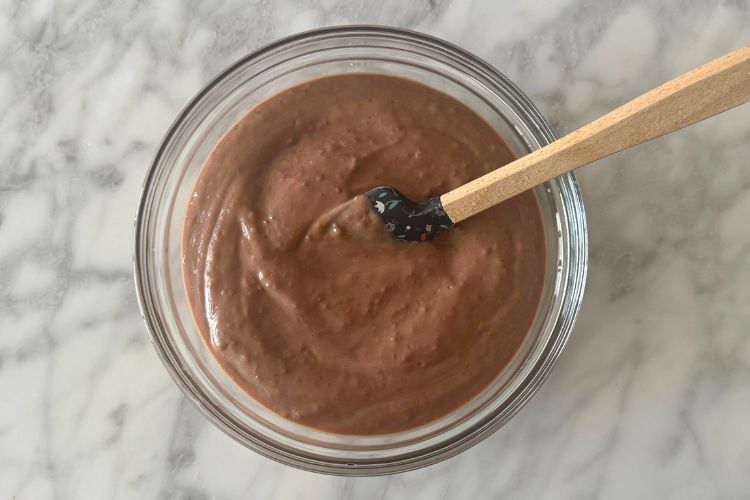 Chocolate pudding in bowl