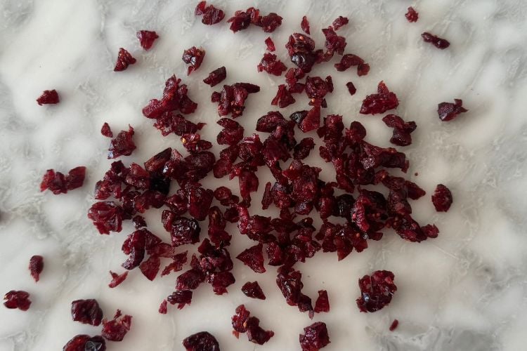 Chopped dried cranberries