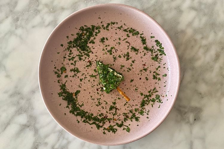 Christmas cheese trees in a bowl