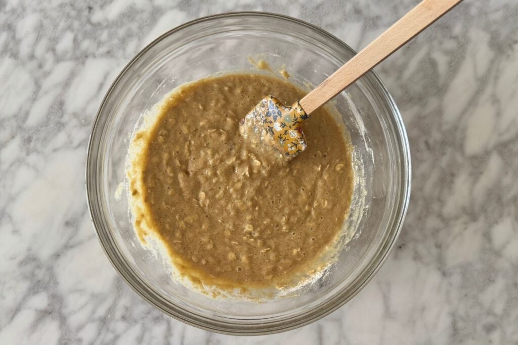 Combined blackberry oat muffin batter