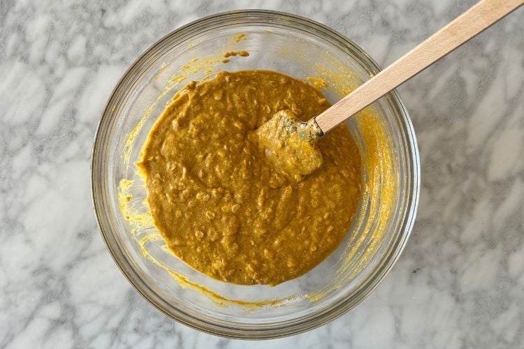 Combined pumpkin oat muffin batter