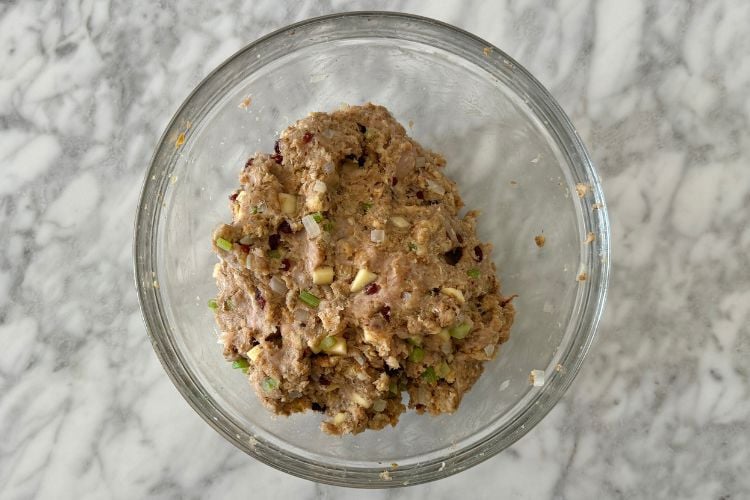 Combined stuffing meatloaf mixture