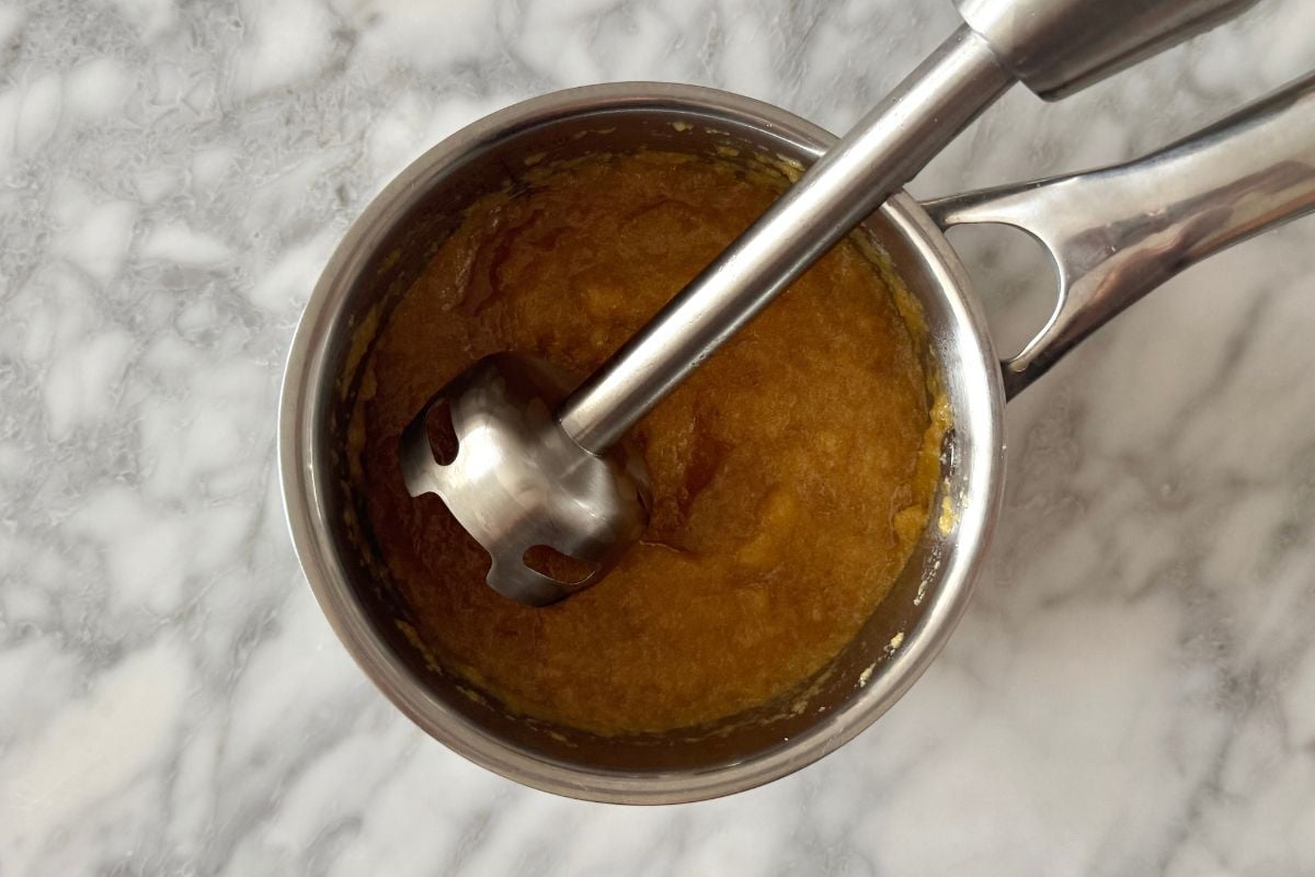 Combined teriyaki sauce in saucepan