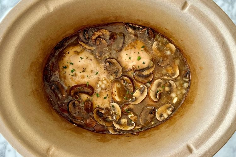 Cooked chicken and gravy