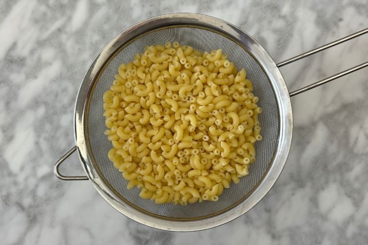 Cooked drained elbow macaroni