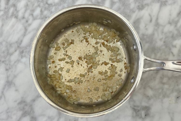 Cooked onions and garlic