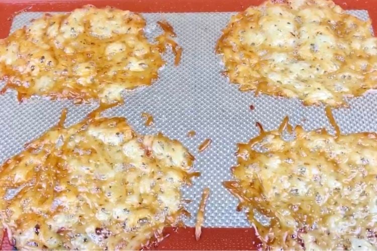 Cooked parmesan crisps