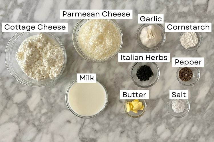Cottage Cheese Alfredo Ingredients