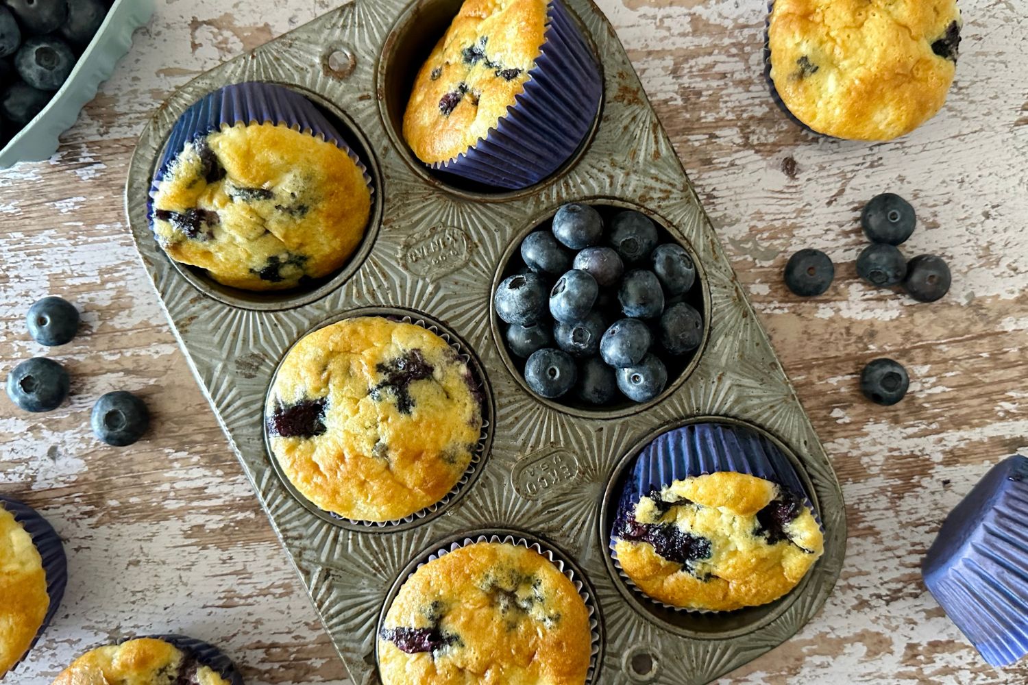 Cottage Cheese Blueberry Muffins