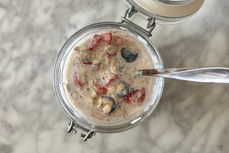 Cottage Cheese Overnight Oats In Jar