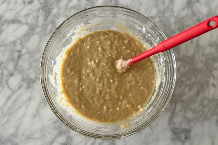 Cottage cheese banana bread batter