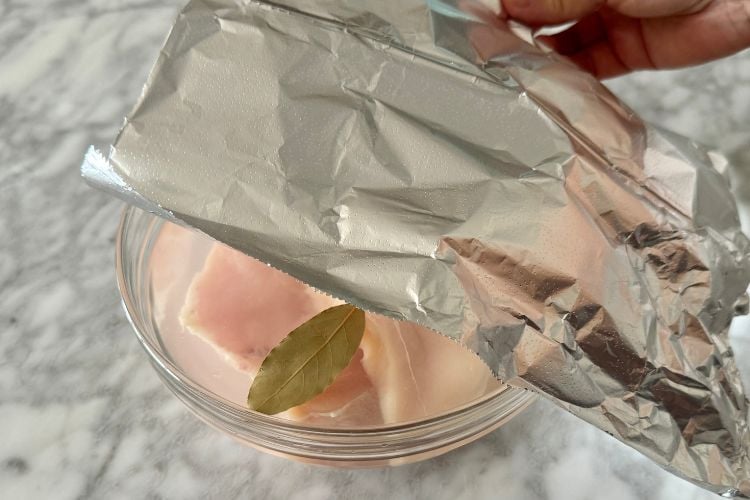 Cover the bowl with foil