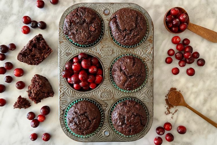 Cranberry chocolate muffins
