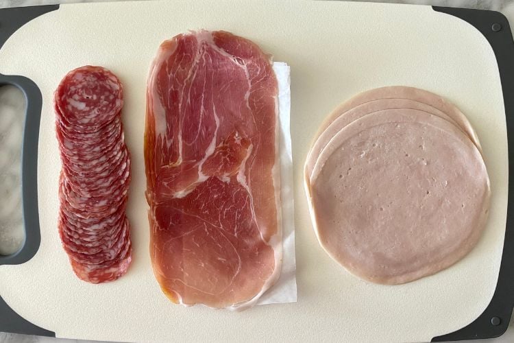 Cured meats on board