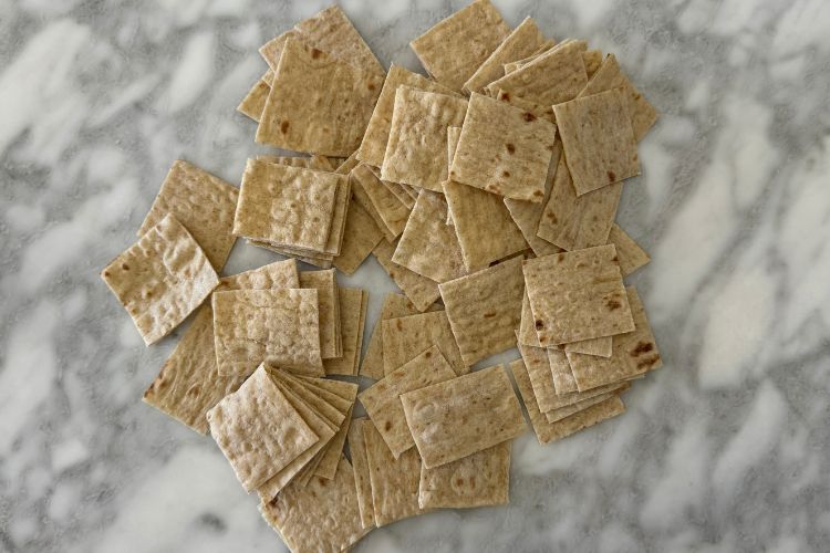Cut lavash bread for churro chips