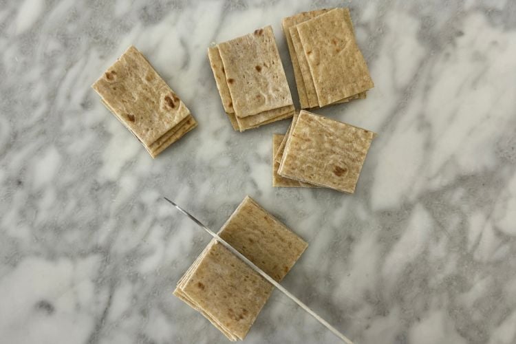 Cut lavash bread