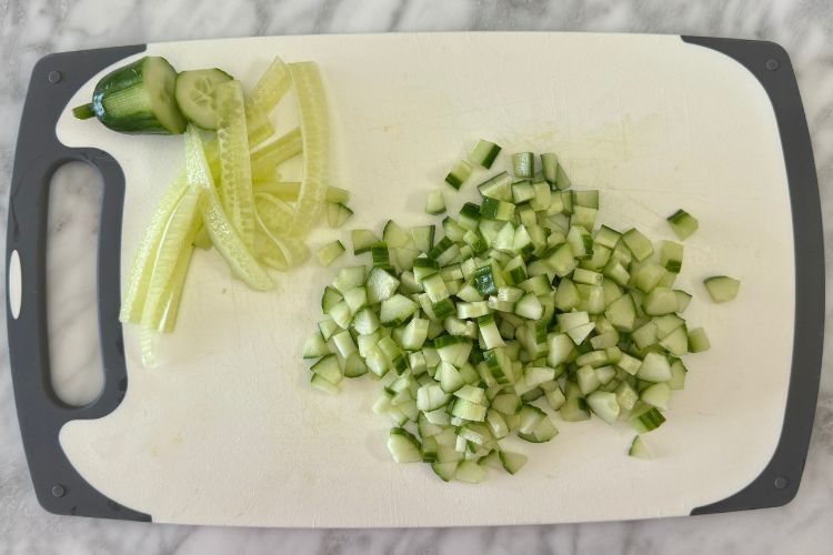 Diced cucumber