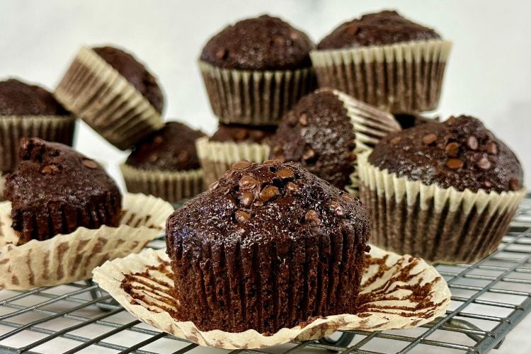 Double Chocolate Zucchini Muffins