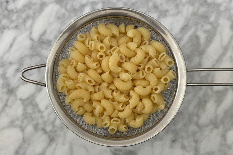 Drained and cooked elbow macaroni