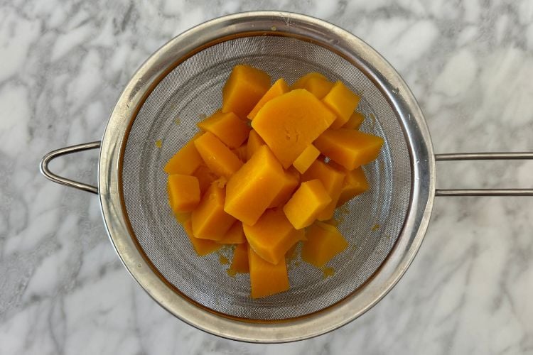 Drained boiled butternut squash