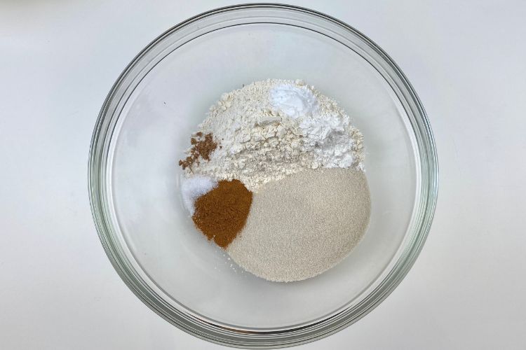 Dry Ingredients For Zucchini Banana Muffins