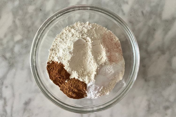 Dry ingredients for pumpkin cookies